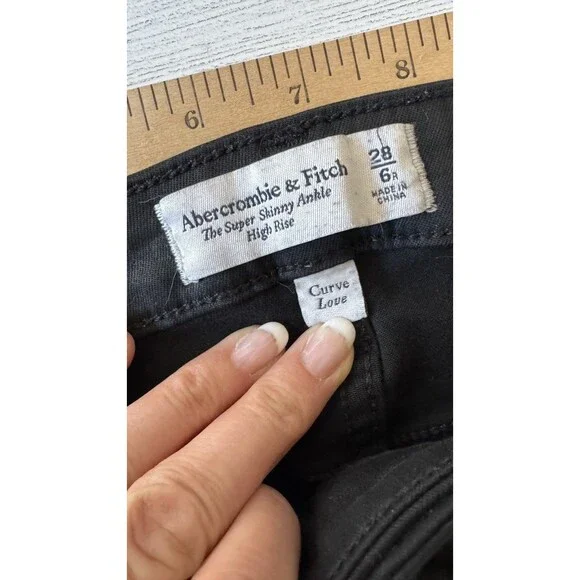 Abercrombie & Fitch The Super Skinny Ankle High Rise Curve Love Jeans, 28/ 6R - Picture 6 of 9
